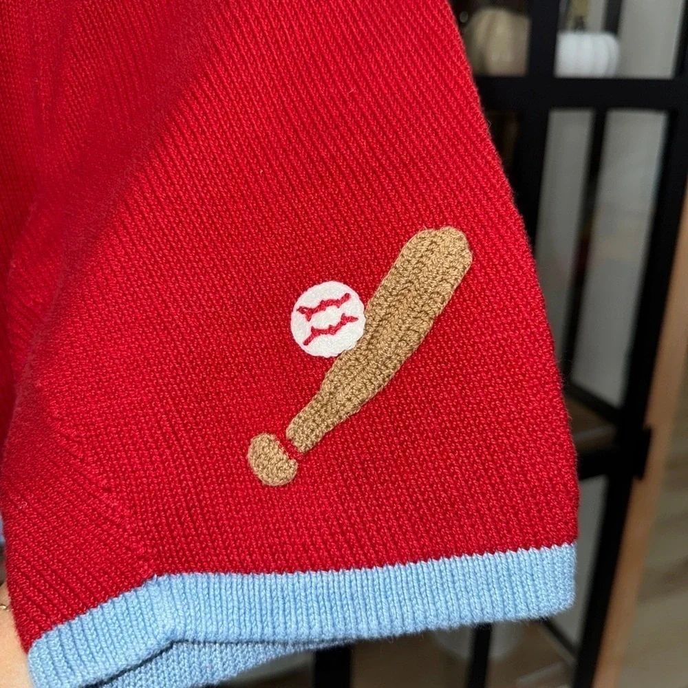 Vintage baseball shorts embroidered knit toddler boy classic 90s culottes